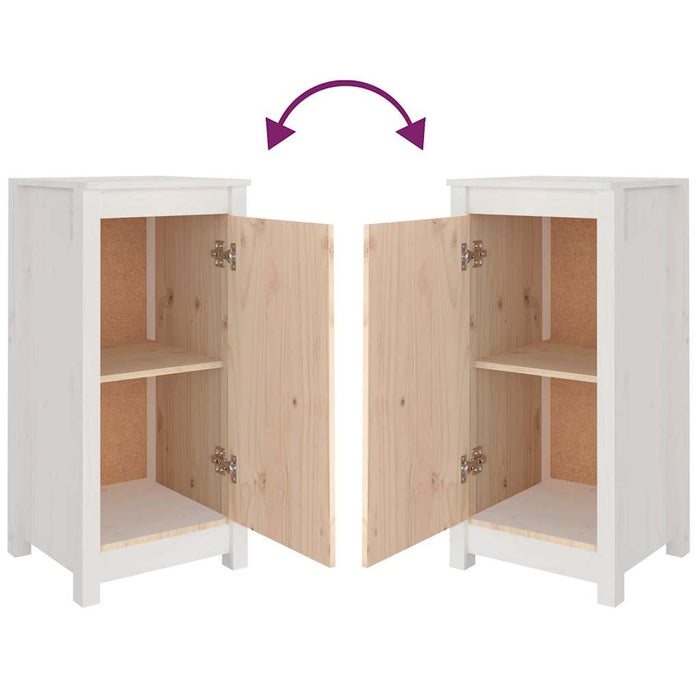 Buffet credenza cassettiera mobile contenitore organizer cucina soggiorno soggiorno set da 2 39 x 35 x 80 cm legno massello di pino bianco 02_0036658