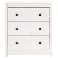 Credenza Bianca 70x35x80 cm in Legno Massello di Pino 813735