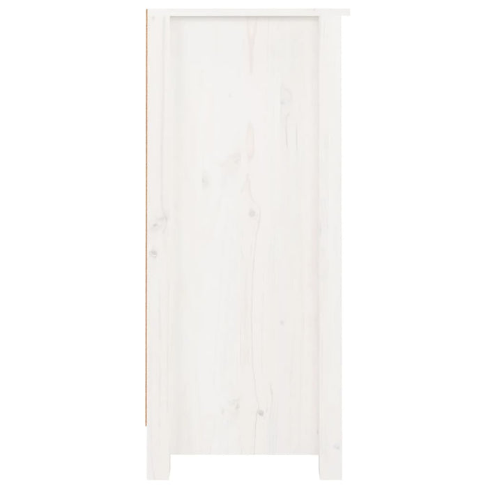 Credenza Bianca 40x35x80 cm in Legno Massello di Pino 813741