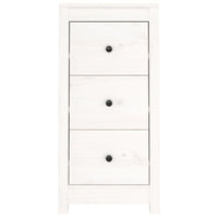 Credenze 2 pz Bianche 40x35x80 cm in Legno Massello di Pino 813742