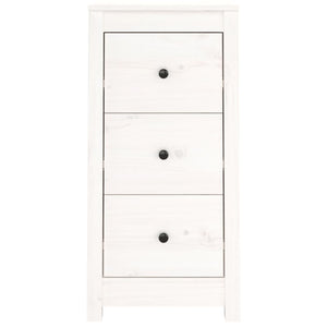 Credenze 2 pz Bianche 40x35x80 cm in Legno Massello di Pino 813742