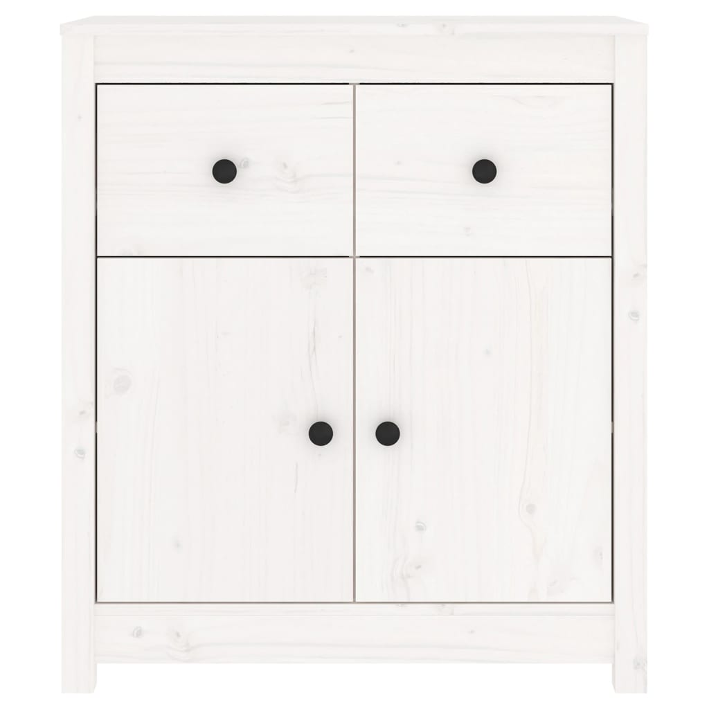 Credenza Bianca 70x35x80 cm in Legno Massello di Pino 813750