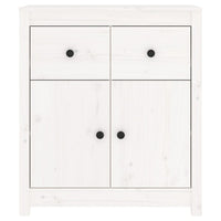 Credenza Bianca 70x35x80 cm in Legno Massello di Pino 813750