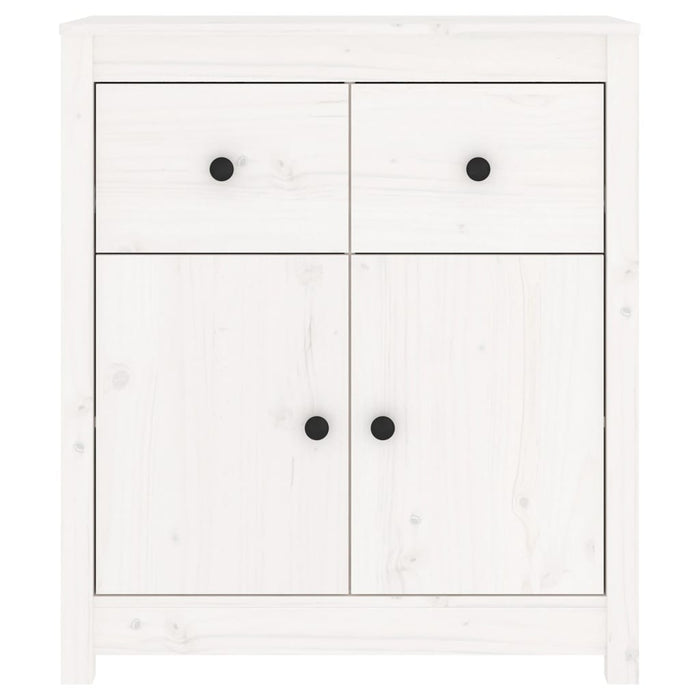 Credenza Bianca 70x35x80 cm in Legno Massello di Pino 813750