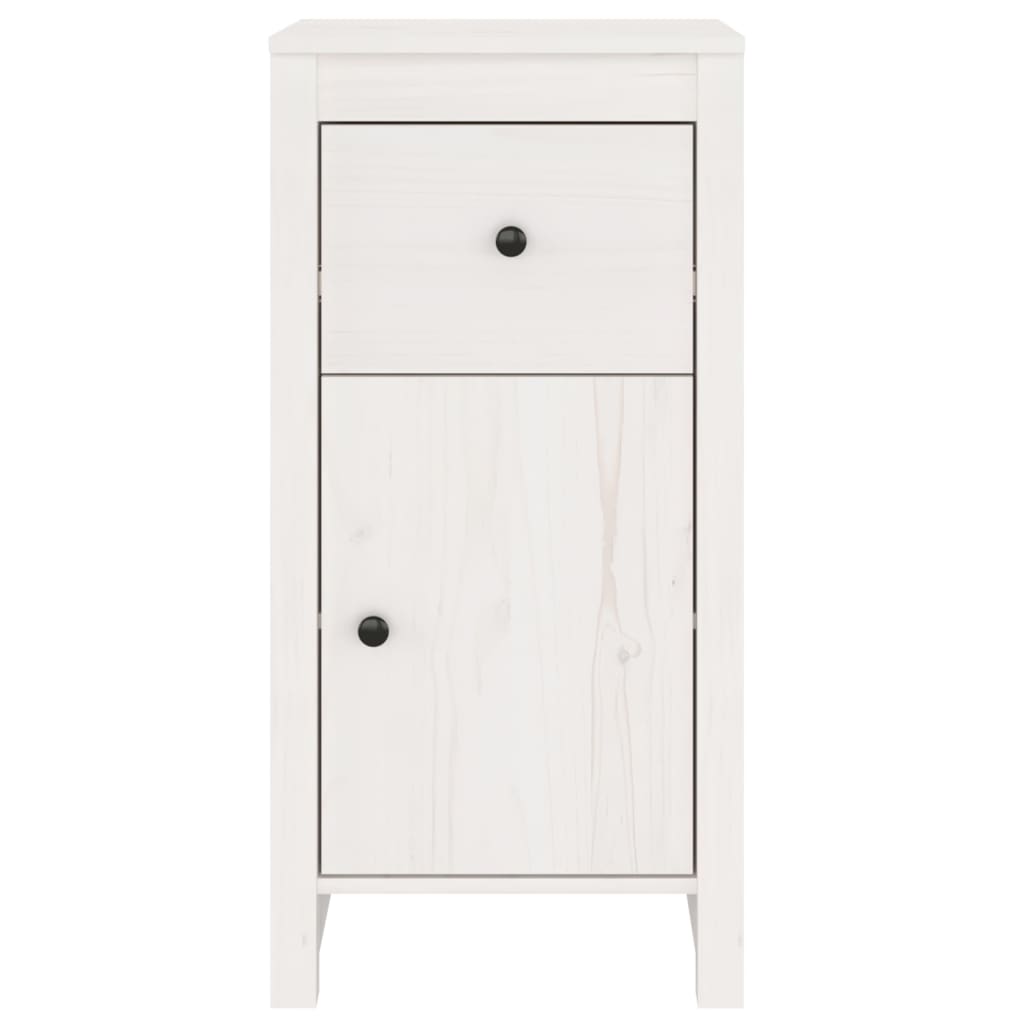 Credenza Bianca 40x35x80 cm in Legno Massello di Pino 813756