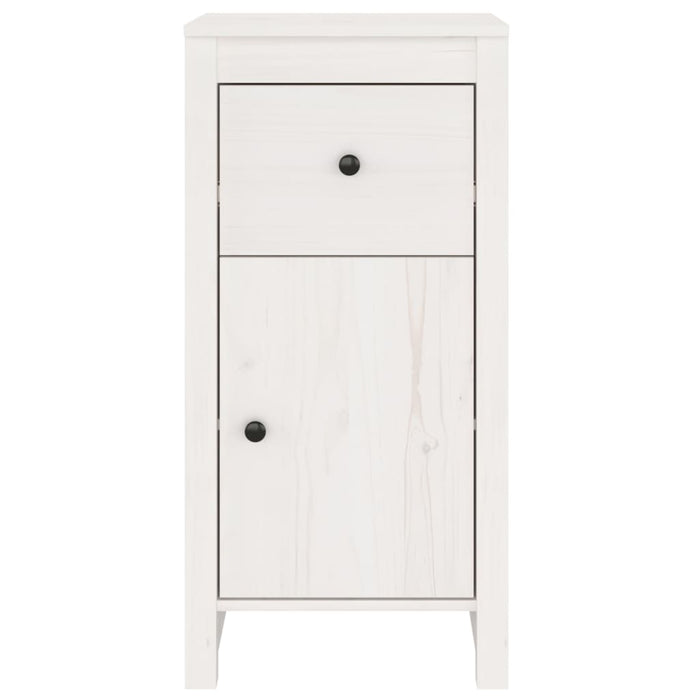 Credenze 2 pz Bianche 40x35x80 cm in Legno Massello di Pino 813757