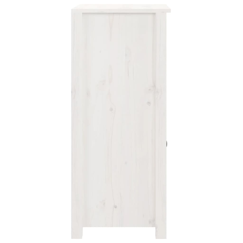 Credenze 2 pz Bianche 40x35x80 cm in Legno Massello di Pino 813757
