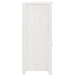 Credenze 2 pz Bianche 40x35x80 cm in Legno Massello di Pino 813757