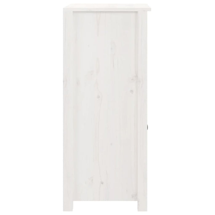 Credenze 2 pz Bianche 40x35x80 cm in Legno Massello di Pino 813757