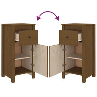 Credenza Marrone Ambrato 40x35x80 cm in Legno Massello di Pino 813760