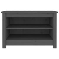 Scarpiera Grigia 70x38x45,5 cm in Legno Massello di Pino 813771