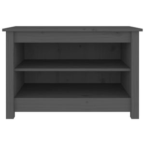Scarpiera Grigia 70x38x45,5 cm in Legno Massello di Pino 813771