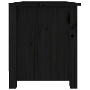 Scarpiera Nera 70x38x45,5 cm in Legno Massello di Pino 813773