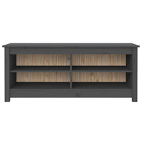 Scarpiera Grigia 110x38x45,5 cm in Legno Massello di Pino 813776