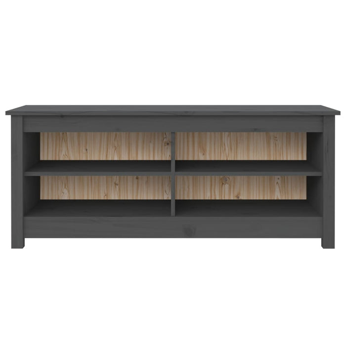 Scarpiera Grigia 110x38x45,5 cm in Legno Massello di Pino 813776