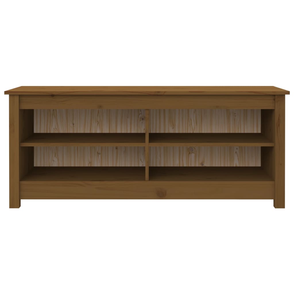 Scarpiera Ambrata 110x38x45,5 cm in Legno Massello di Pino 813777