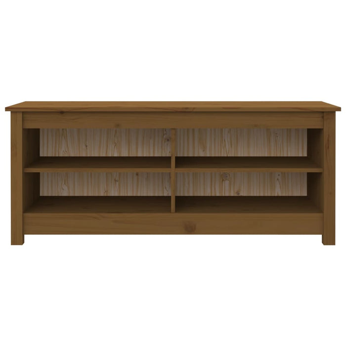 Scarpiera Ambrata 110x38x45,5 cm in Legno Massello di Pino 813777