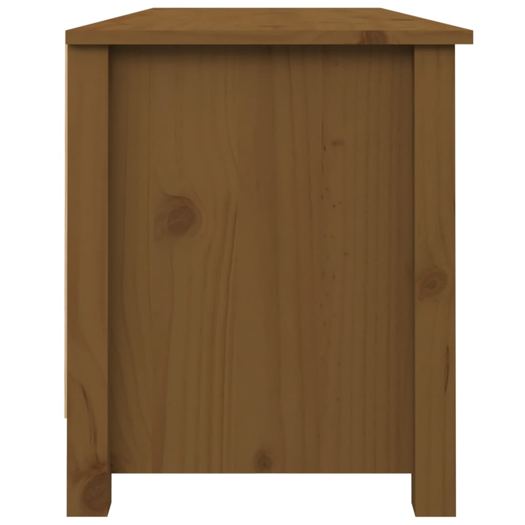 Scarpiera Ambrata 110x38x45,5 cm in Legno Massello di Pino 813777