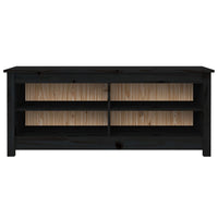 Scarpiera Nera 110x38x45,5 cm in Legno Massello di Pino 813778