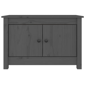 Scarpiera Grigia 70x38x45,5 cm in Legno Massello di Pino 813781