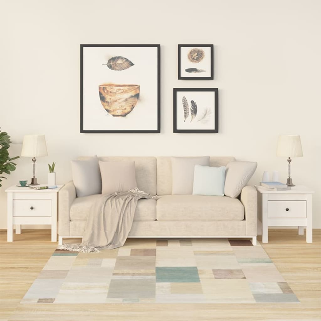 Tavolini 2 pz Bianchi 40x40x39 cm Legno Massello di Pino cod mxl 29825