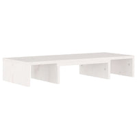 Supporto per Monitor Bianco 60x24x10,5cm Legno Massello di Pino 813935