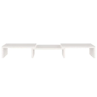Supporto per Monitor Bianco 60x24x10,5cm Legno Massello di Pino 813935