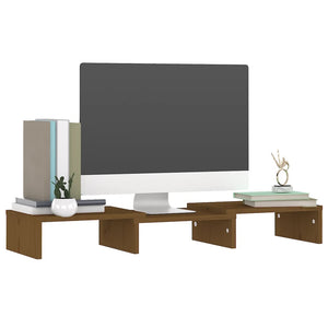 Supporto per Monitor Ambra 60x24x10,5 cm Legno Massello di Pino 813937