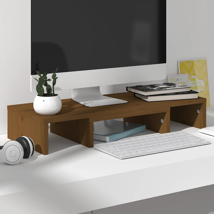 Supporto per Monitor Miele 60x24x10,5 cm Legno Massello di Pino