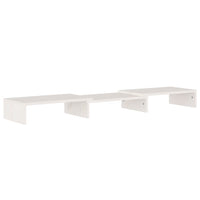 Supporto per Monitor Bianco 80x24x10,5cm Legno Massello di Pino