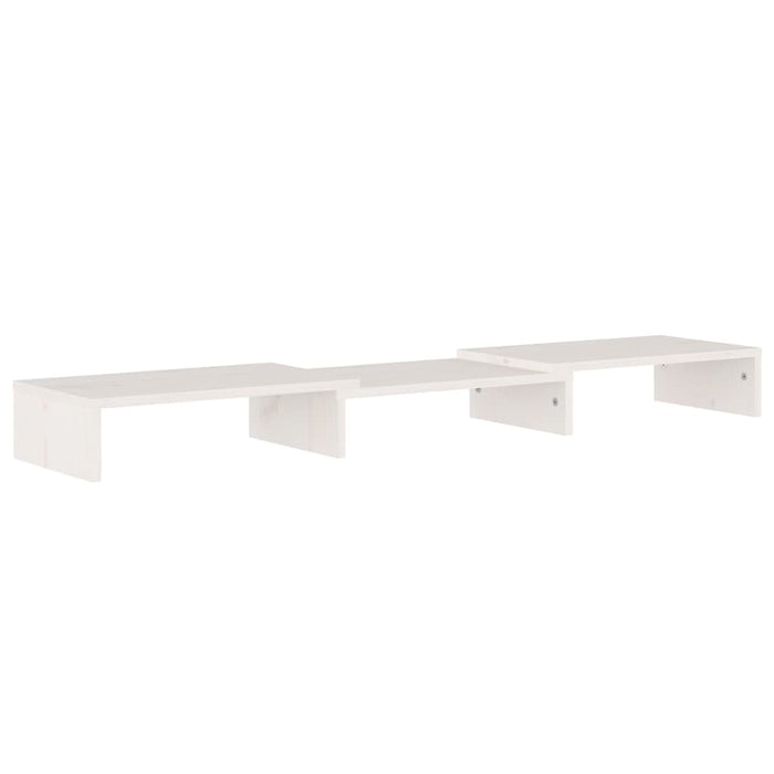 Supporto per Monitor Bianco 80x24x10,5cm Legno Massello di Pino
