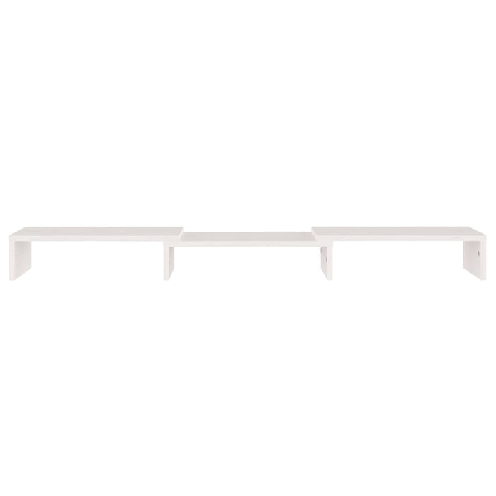 Supporto per Monitor Bianco 80x24x10,5cm Legno Massello di Pino