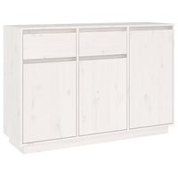 Credenza Bianca 110x34x75 cm in Legno Massello di Pino 814330