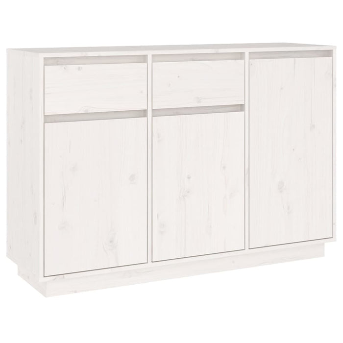 Credenza Bianca 110x34x75 cm in Legno Massello di Pino 814330