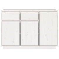 Credenza Bianca 110x34x75 cm in Legno Massello di Pino 814330