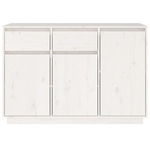 Credenza Bianca 110x34x75 cm in Legno Massello di Pino 814330