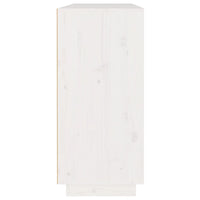 Credenza Bianca 110x34x75 cm in Legno Massello di Pino 814330
