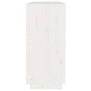 Credenza Bianca 110x34x75 cm in Legno Massello di Pino 814330