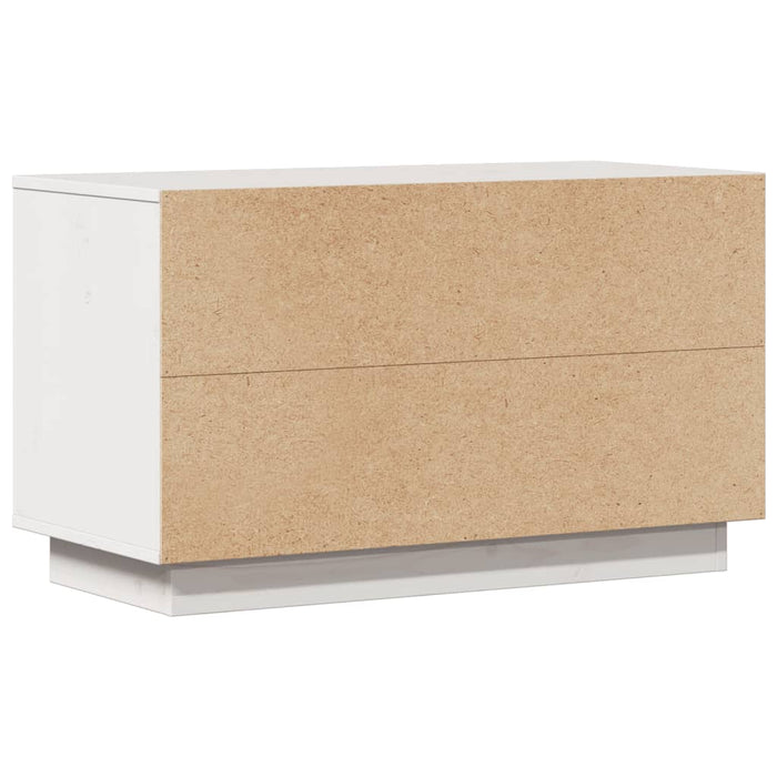 Mobile Porta TV Bianco 74x35x44 cm in Legno Massello di Pino