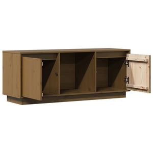 Mobile TV Miele 110,5x35x44 cm in Legno Massello di Pino