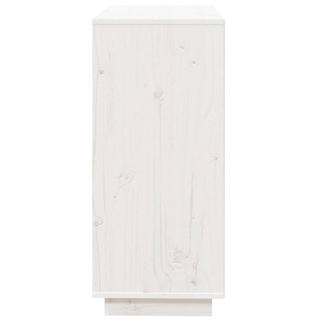 Credenza Bianca 74x35x80 cm in Legno Massello di Pino cod mxl 18731