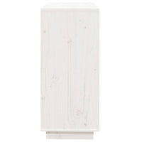 Credenza Bianca 74x35x80 cm in Legno Massello di Pino 814350