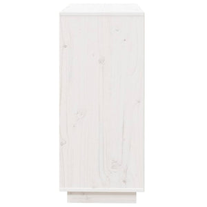 Credenza Bianca 74x35x80 cm in Legno Massello di Pino 814350