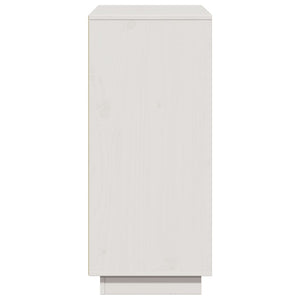 Credenza-Buffet-Armadio da cucina Bianca 110,5x35x80 cm in Legno Massello di Pino