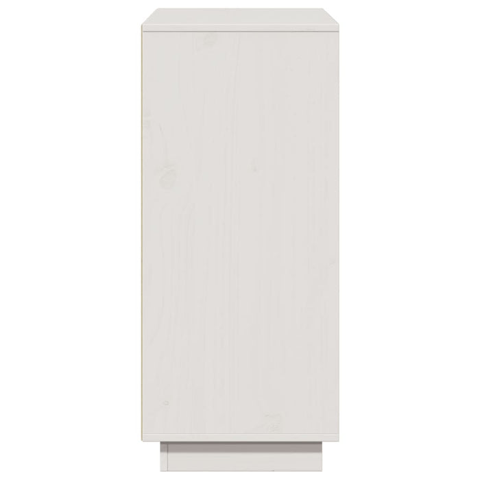 Credenza-Buffet-Armadio da cucina Bianca 110,5x35x80 cm in Legno Massello di Pino