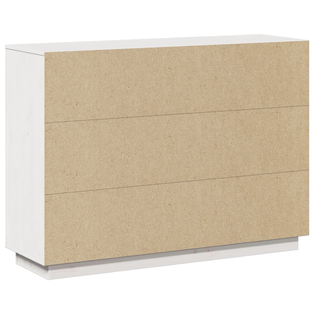 Credenza-Buffet-Armadio da cucina Bianca 110,5x35x80 cm in Legno Massello di Pino