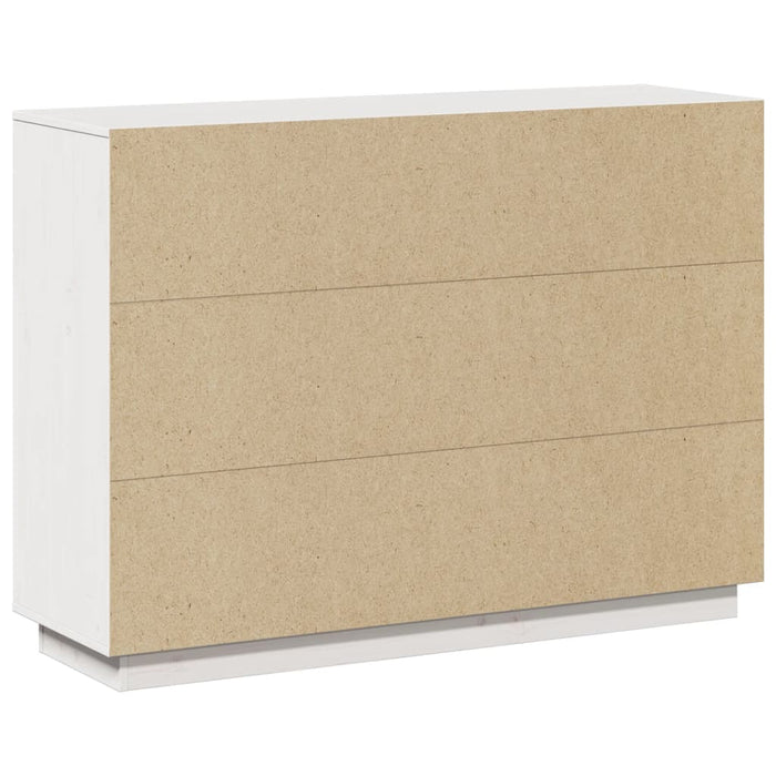 Credenza-Buffet-Armadio da cucina Bianca 110,5x35x80 cm in Legno Massello di Pino