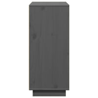 Credenza Grigia 110,5x35x80 cm in Legno Massello di Pino 814356