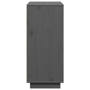 Credenza Grigia 110,5x35x80 cm in Legno Massello di Pino 814356