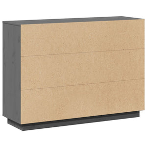 Credenza Grigia 110,5x35x80 cm in Legno Massello di Pino 814356